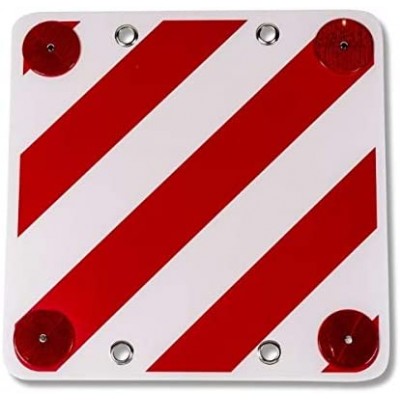 50*50cm Plastic rear warning sign with reflector