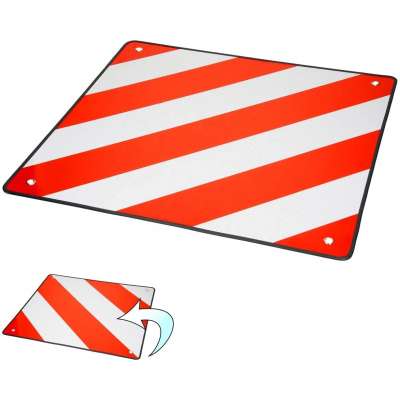 2 in 1 Aluminium Reflective Rear Warning Plate For Spain and Italy Red and White 50x50 cm Motorhome Reflector