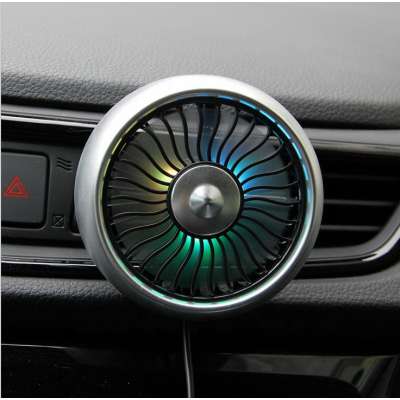 Mini car air vent usb fan with colorful light