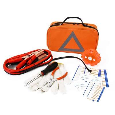 Roadside Assistance Auto Emergency Kit with First Aid Kit