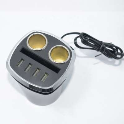 5V 7.2A 4 usb charger Car cup charger with voltage display