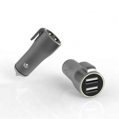 Promotion 3in1 2.1A USB charger with car Window Breaker and Seat Belt Cutter